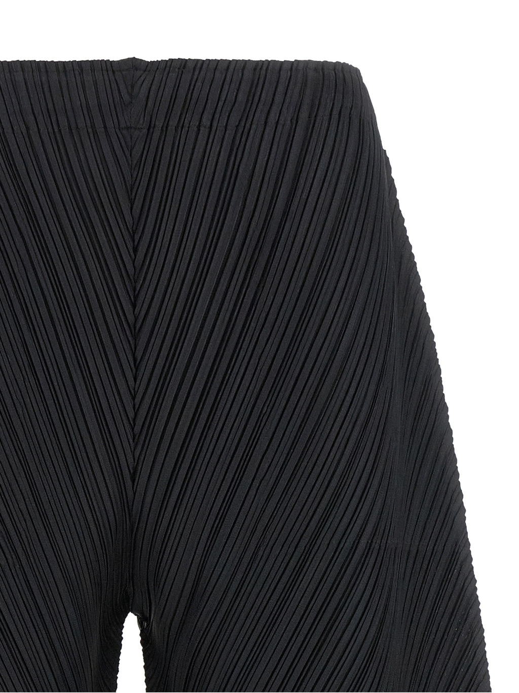 Black Polyester Casual Pants