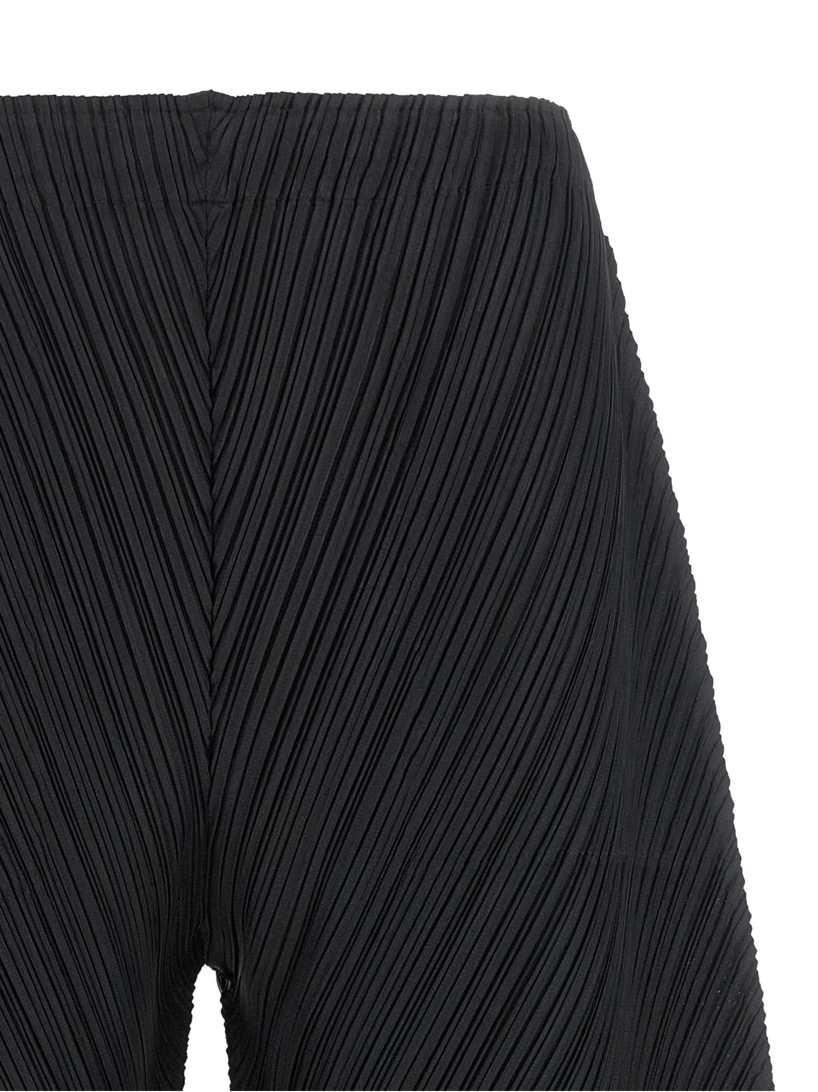 Black Polyester Casual Pants