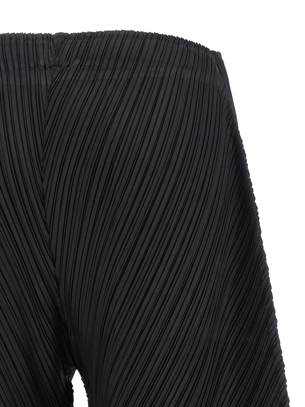 Black Polyester Casual Pants