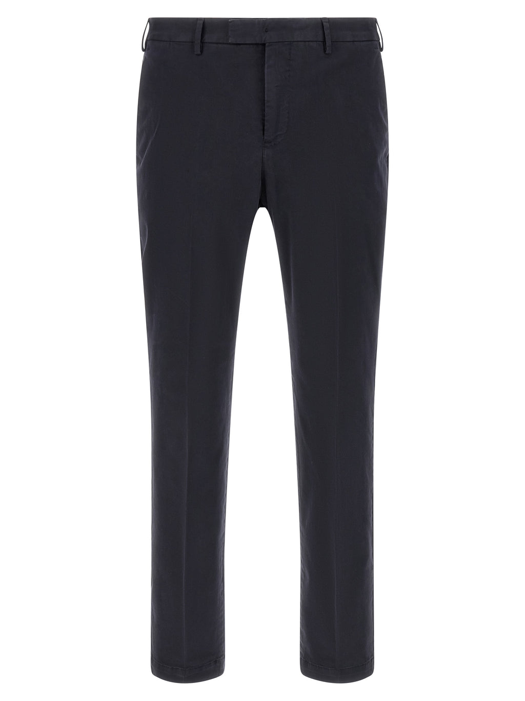 Blue Cotton Casual Pants