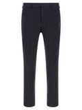 Blue Cotton Casual Pants