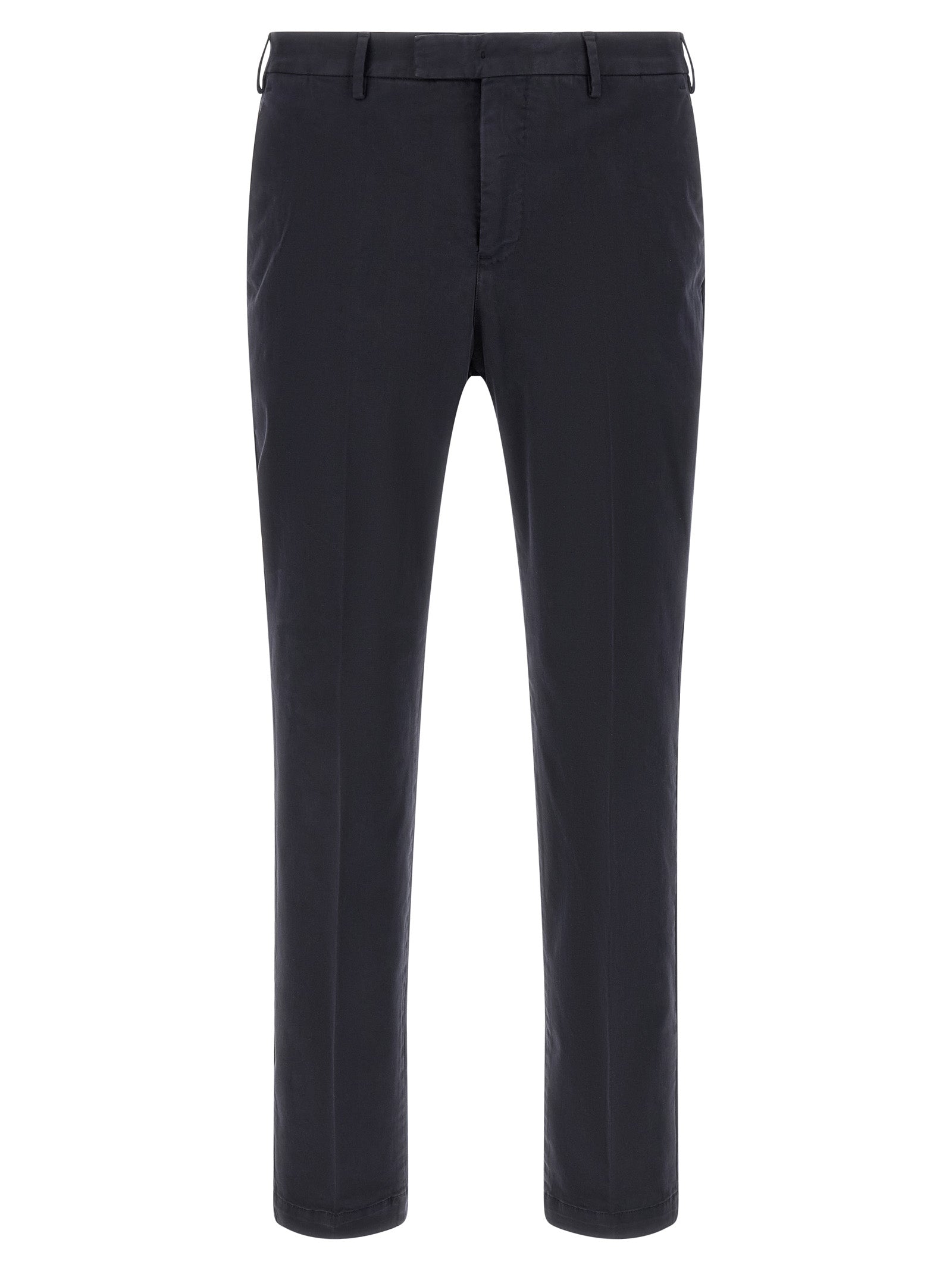 Blue Cotton Casual Pants
