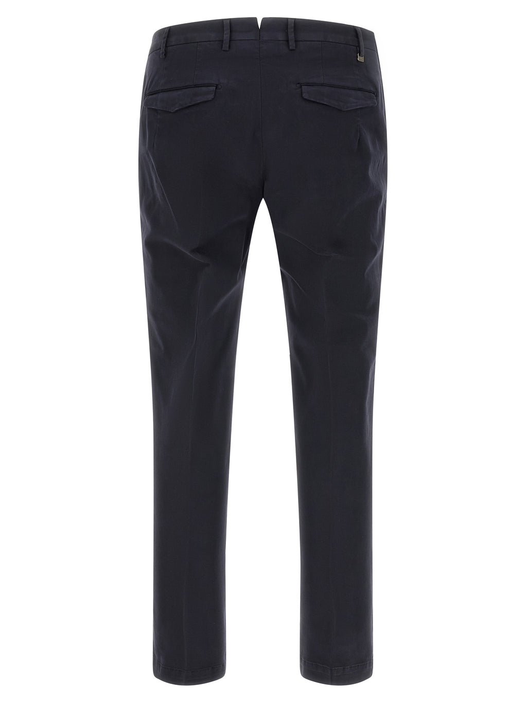 Blue Cotton Casual Pants