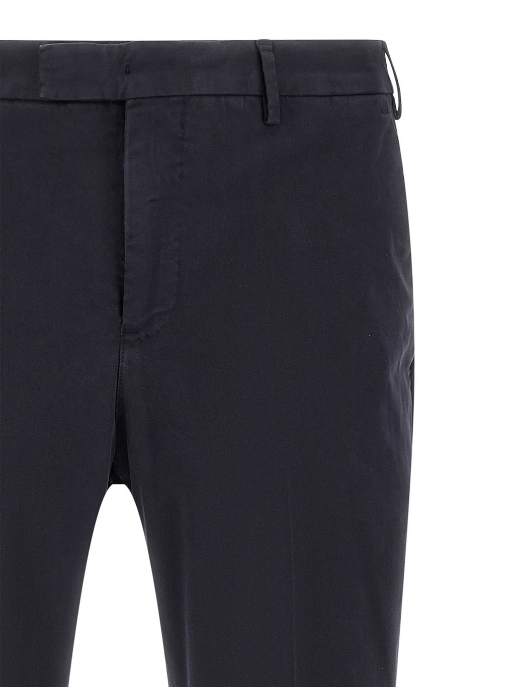 Blue Cotton Casual Pants