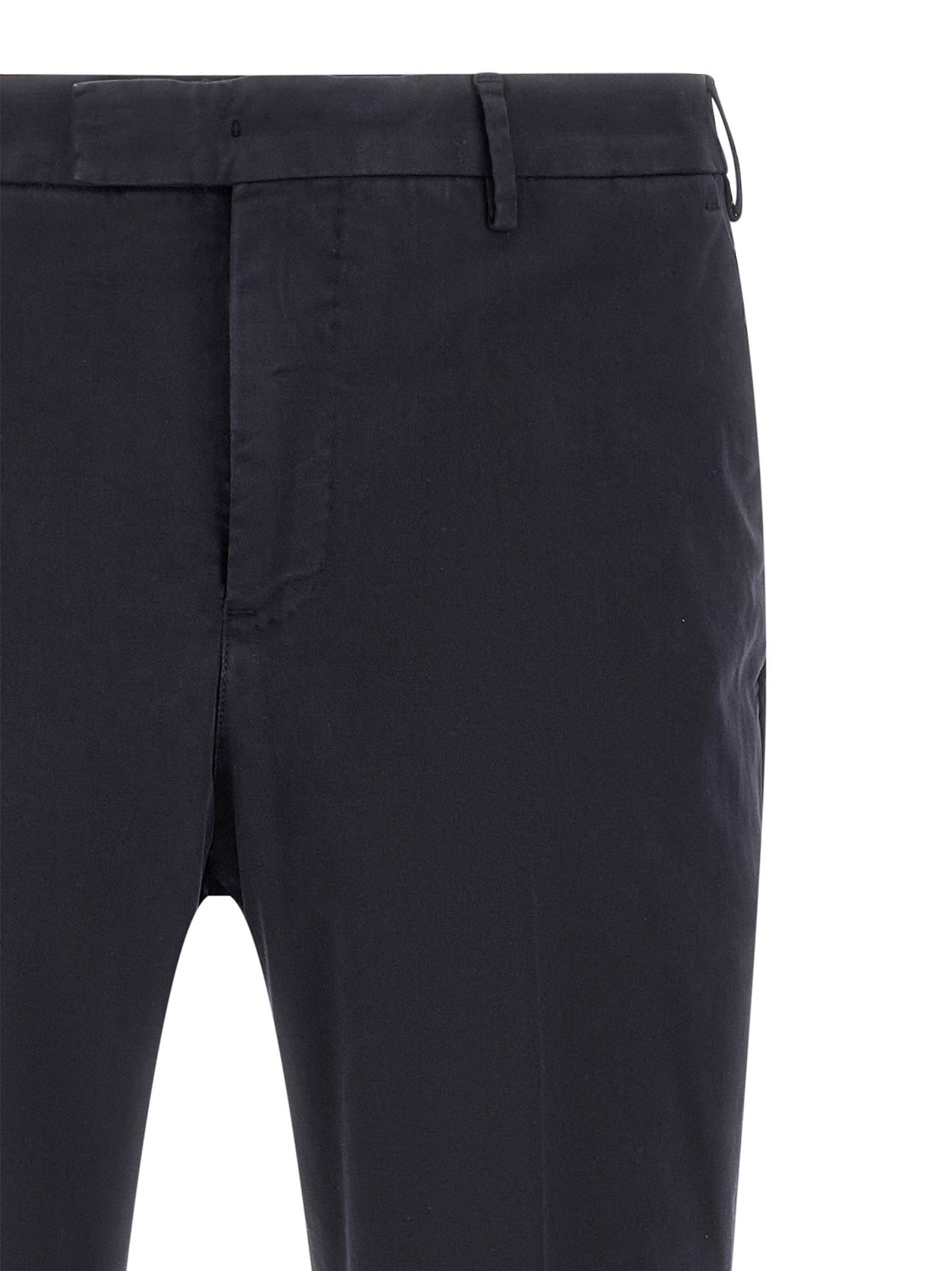 Blue Cotton Casual Pants
