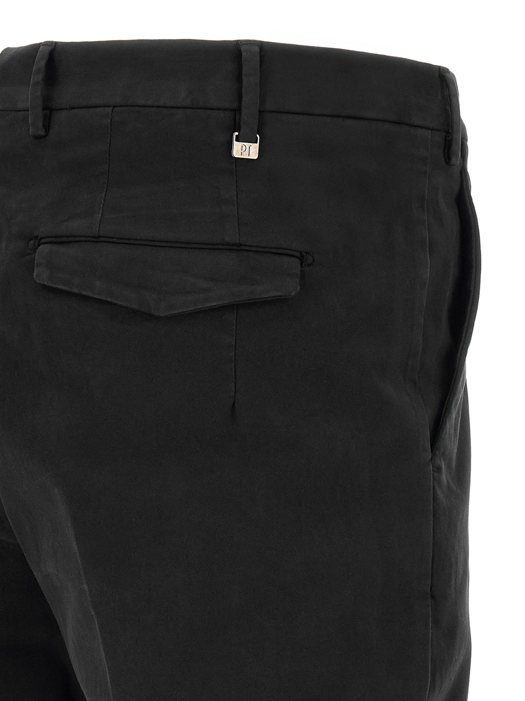 Black Cotton Casual Pants