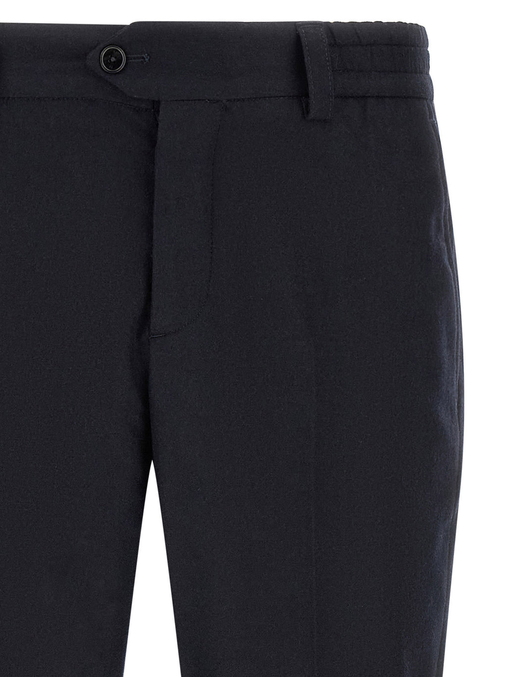 Black Virgin Wool Casual Pants