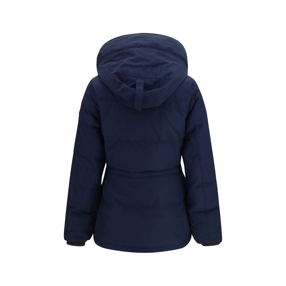 Blue Polyester Full-Length Jacket