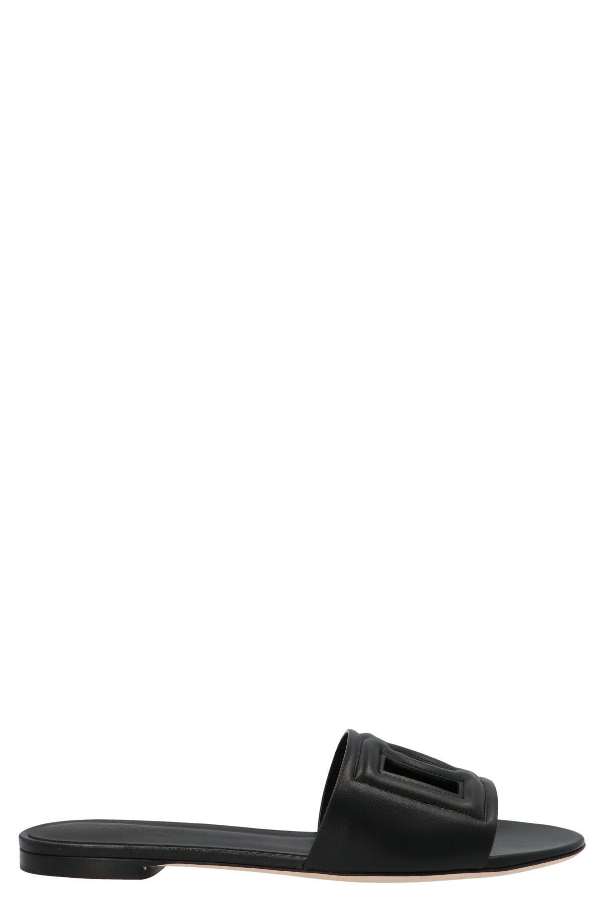 Black Calfskin Slides