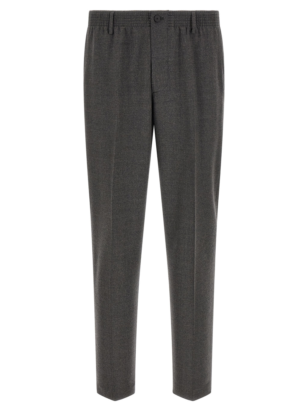 Gray Virgin Wool Cropped Pants