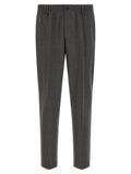 Gray Virgin Wool Cropped Pants