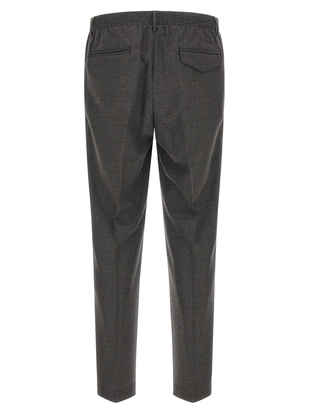 Gray Virgin Wool Cropped Pants