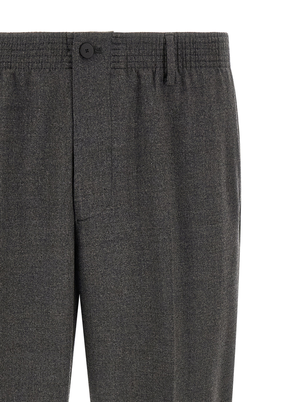Gray Virgin Wool Cropped Pants
