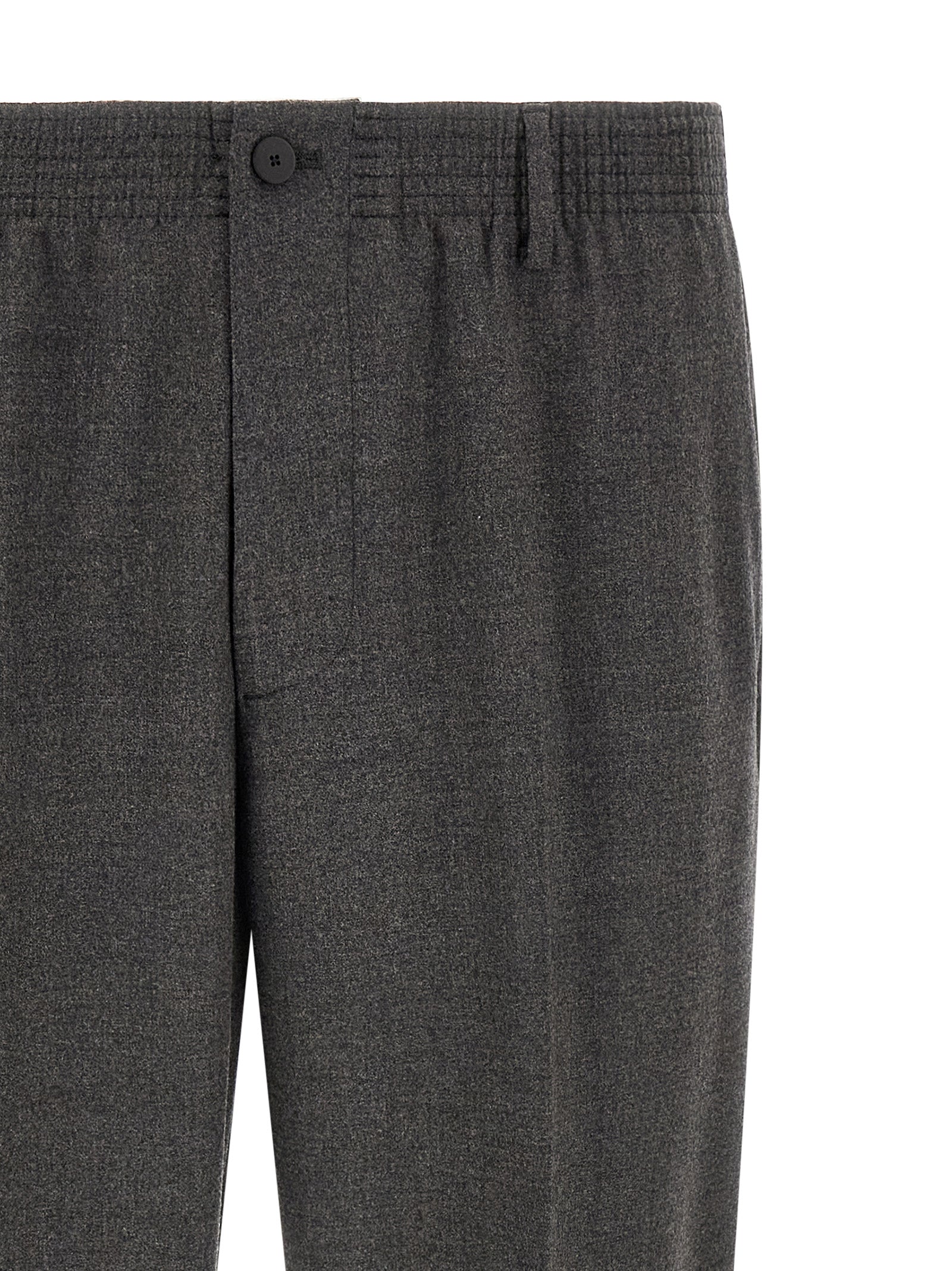 Gray Virgin Wool Cropped Pants