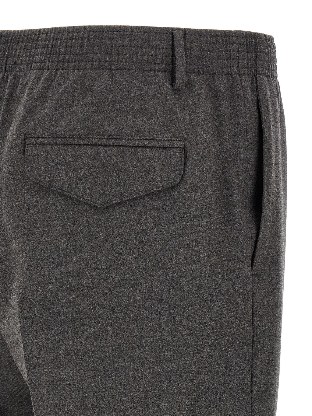Gray Virgin Wool Cropped Pants