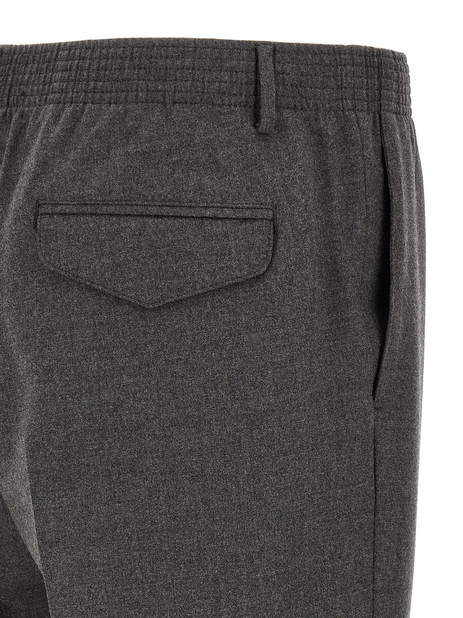 Gray Virgin Wool Cropped Pants