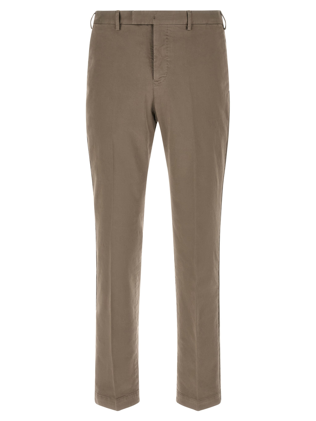 Beige Cotton Casual Pants