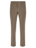 Beige Cotton Casual Pants