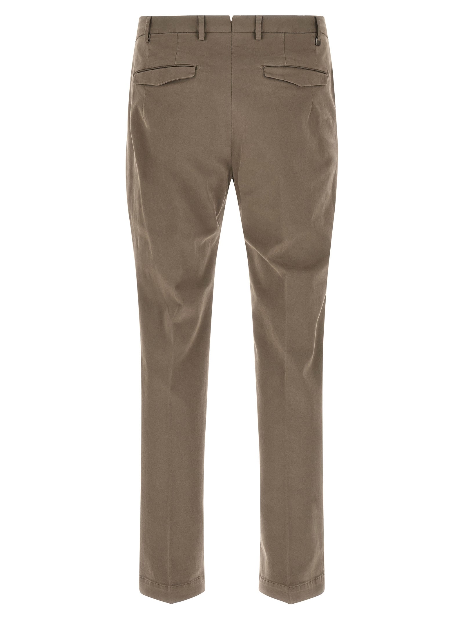 Beige Cotton Casual Pants