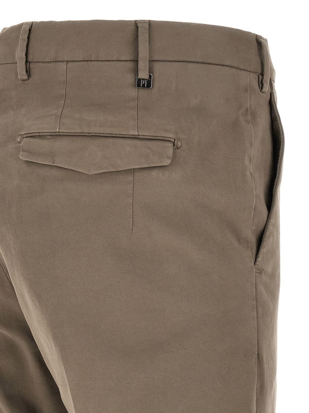Beige Cotton Casual Pants