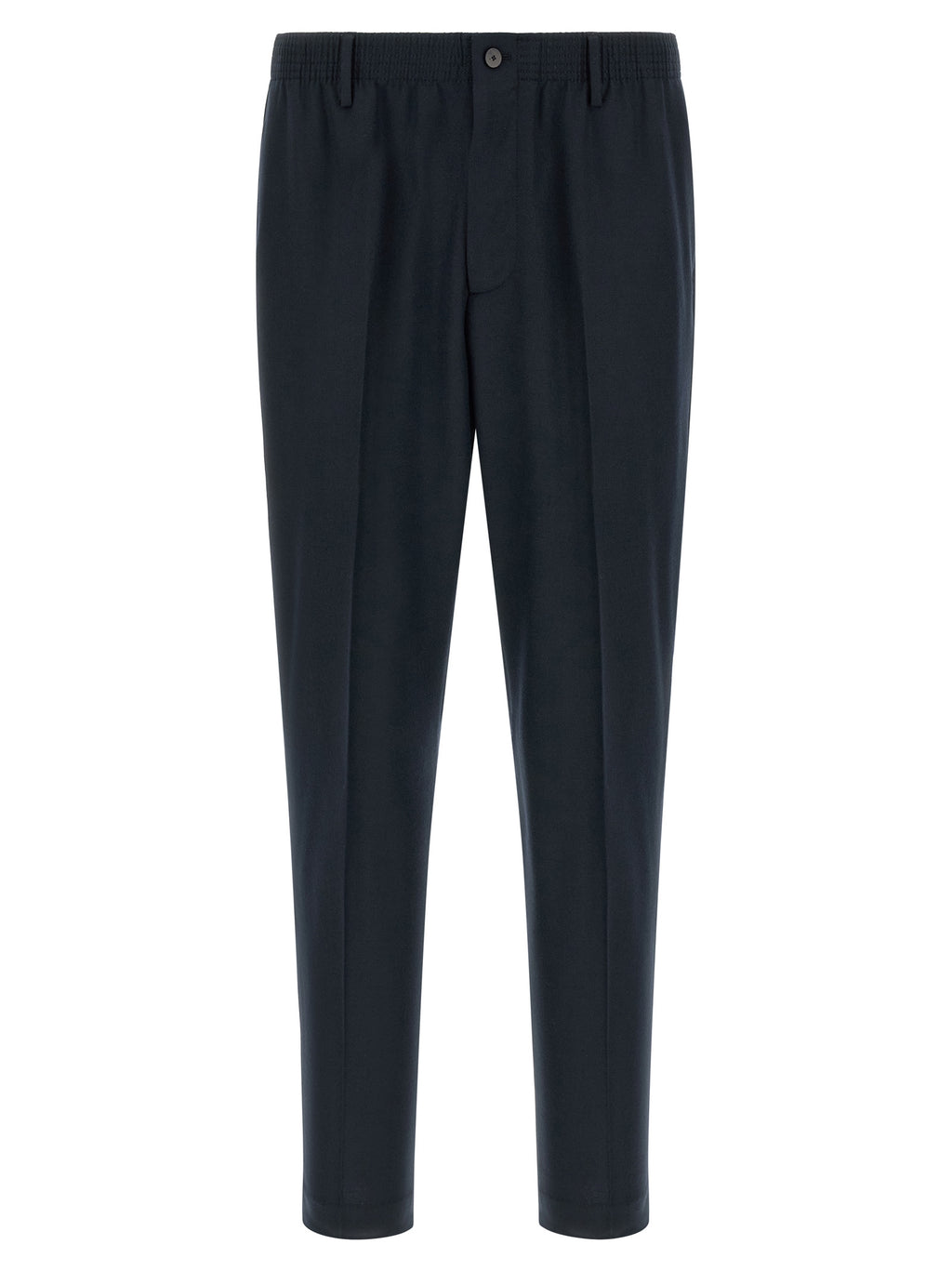 Blue Virgin Wool Cropped Pants