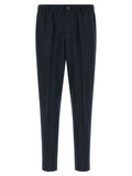 Blue Virgin Wool Cropped Pants