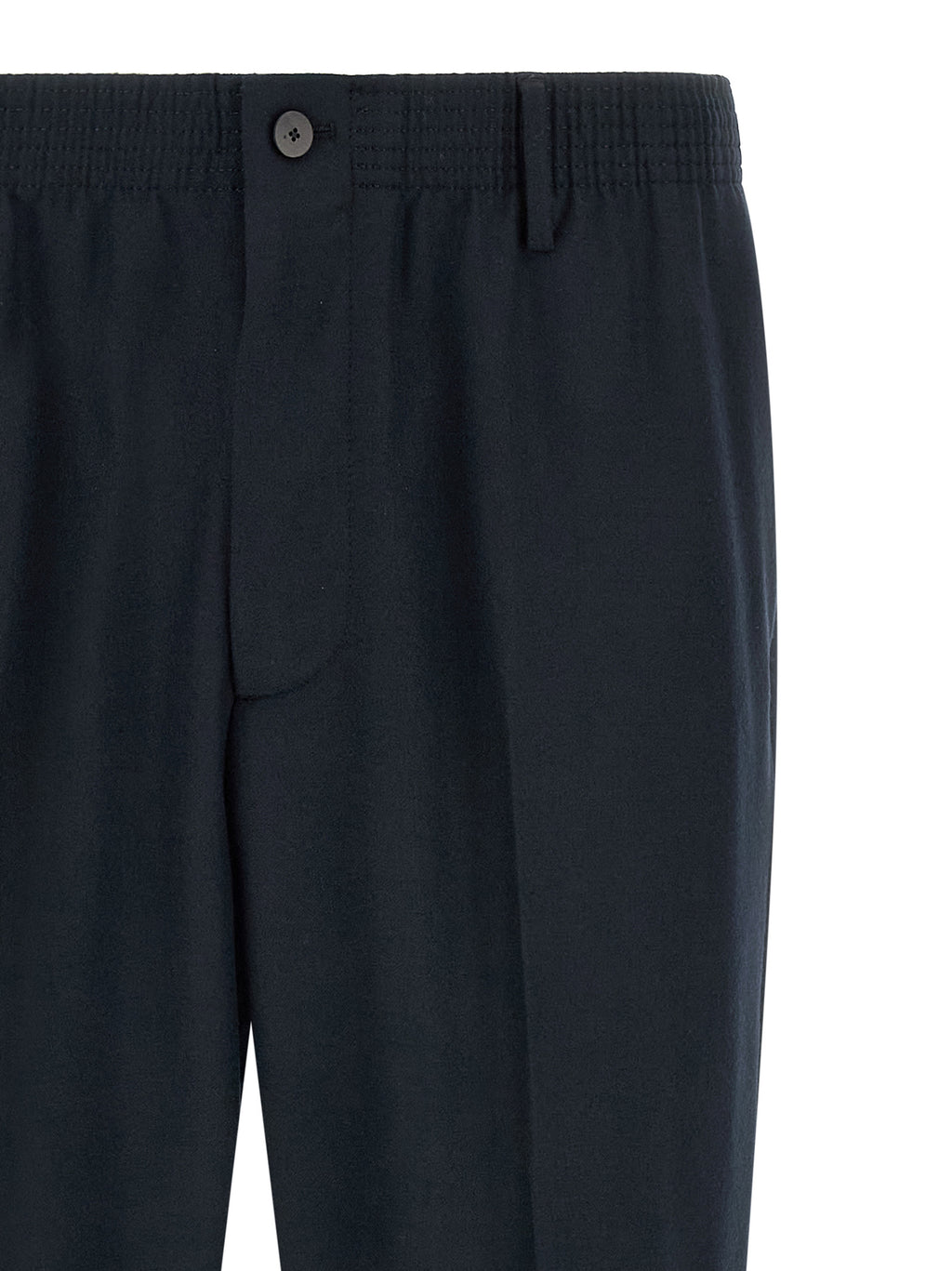 Blue Virgin Wool Cropped Pants