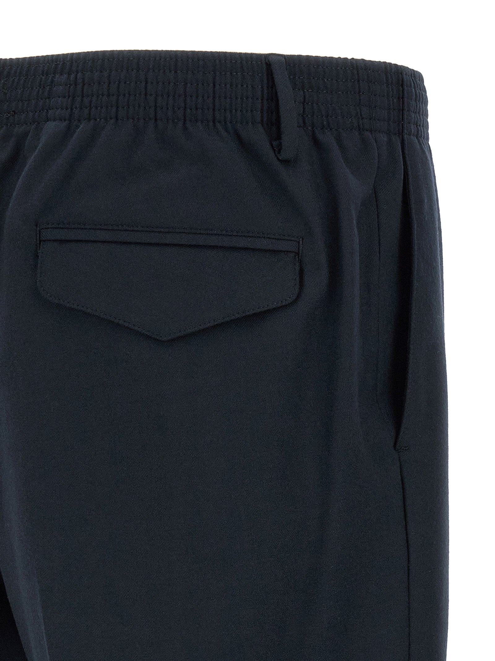 Blue Virgin Wool Cropped Pants