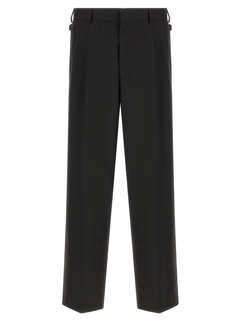 Black Polyester Casual Pants