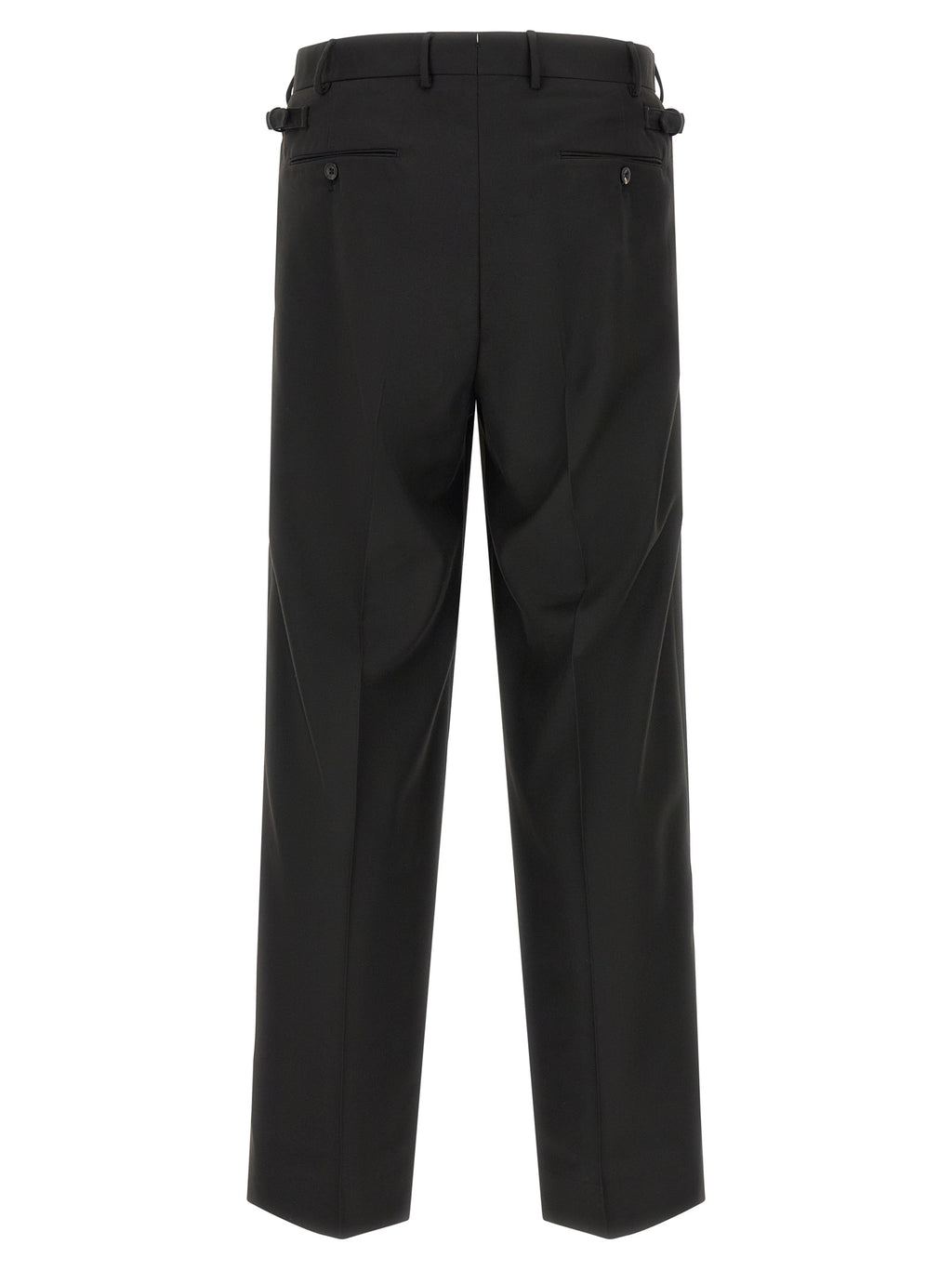 Black Polyester Casual Pants