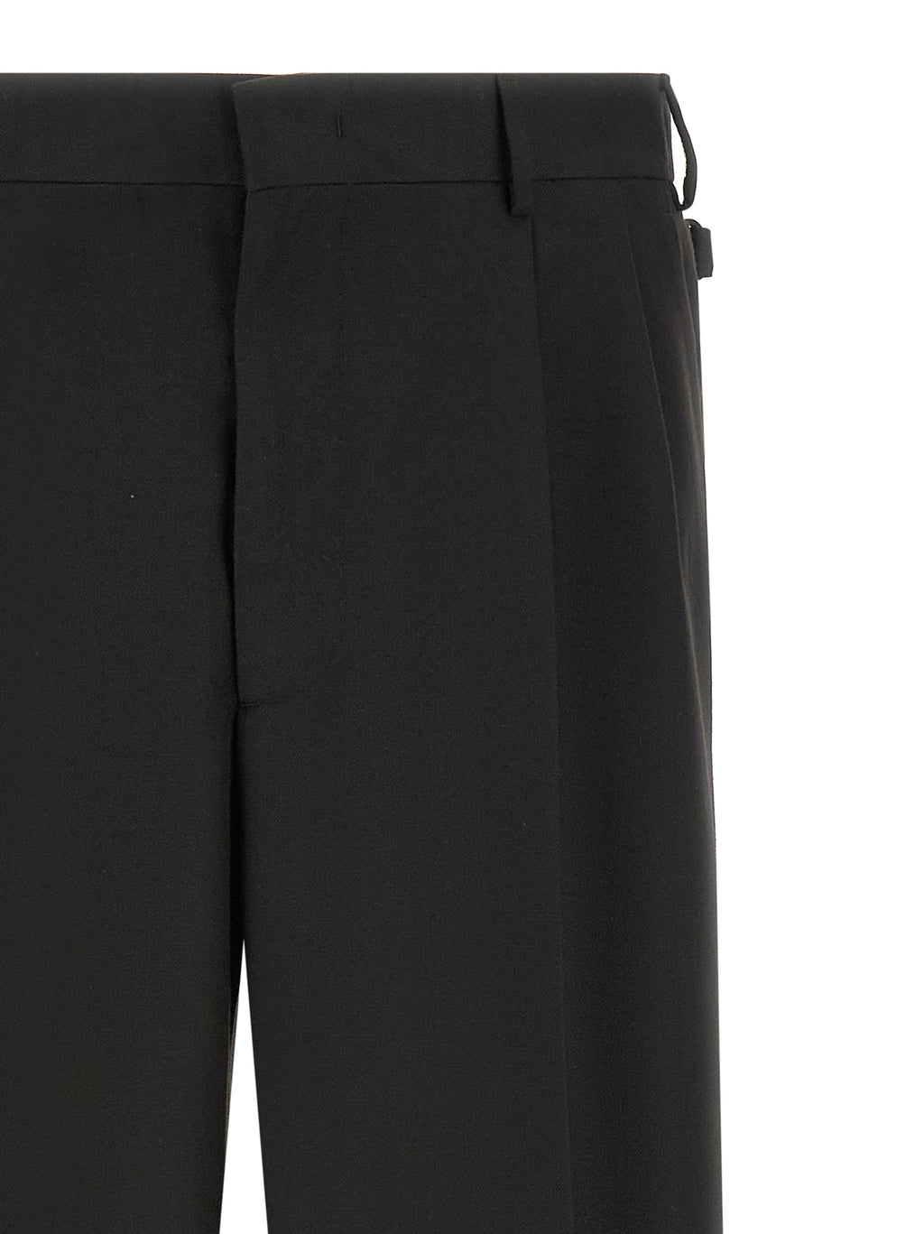 Black Polyester Casual Pants