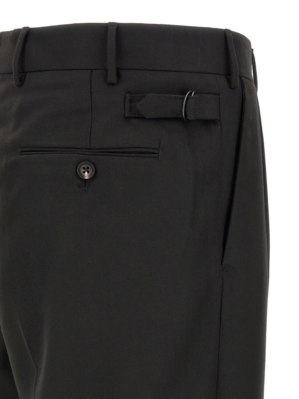Black Polyester Casual Pants