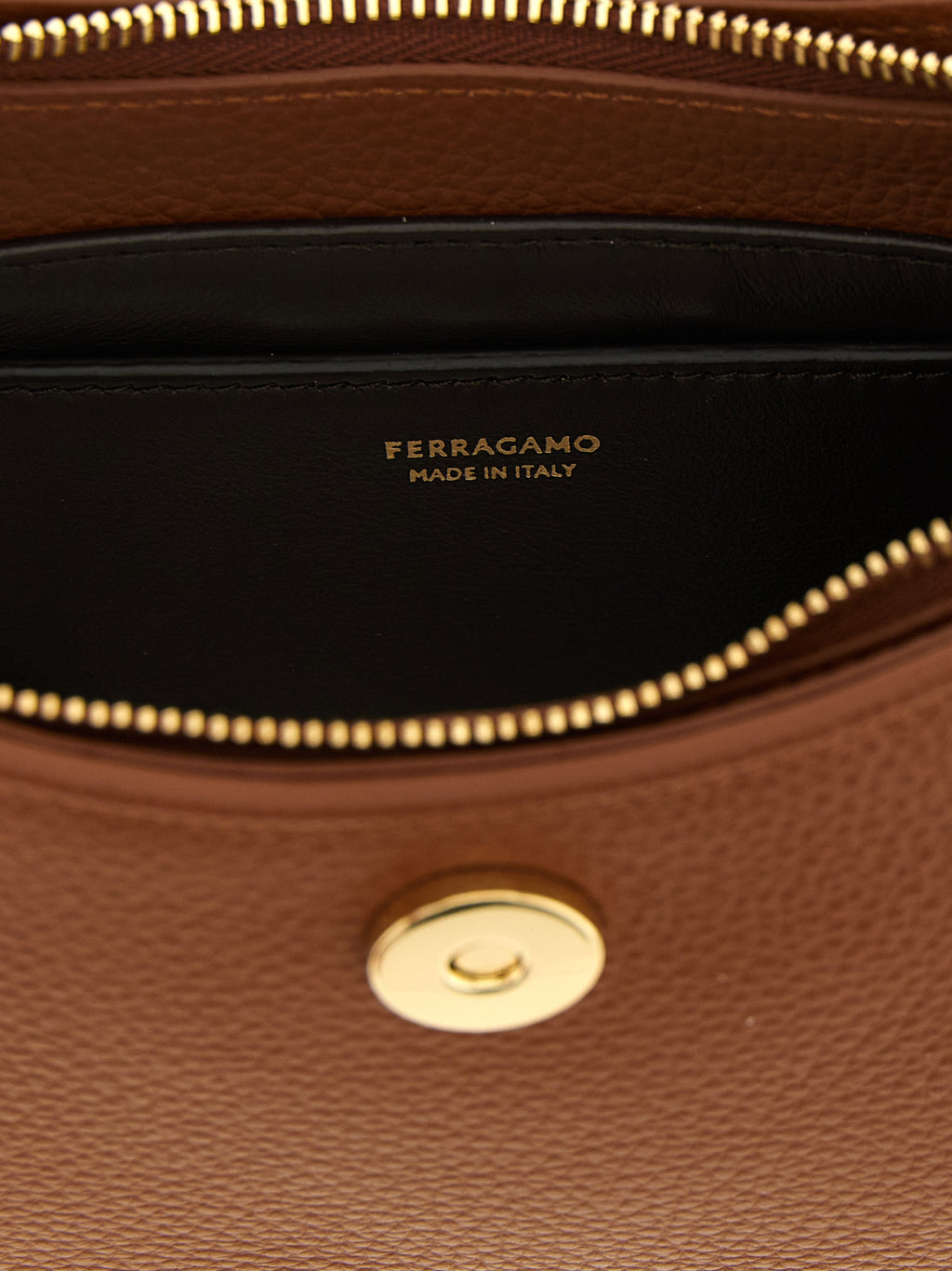Brown Calfskin Shoulder Bag