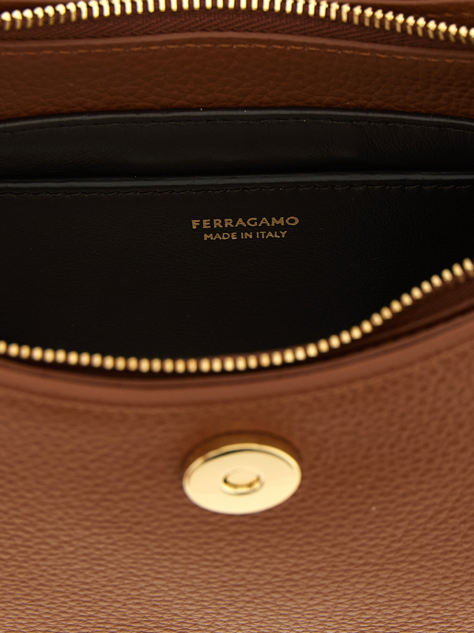 Brown Calfskin Shoulder Bag