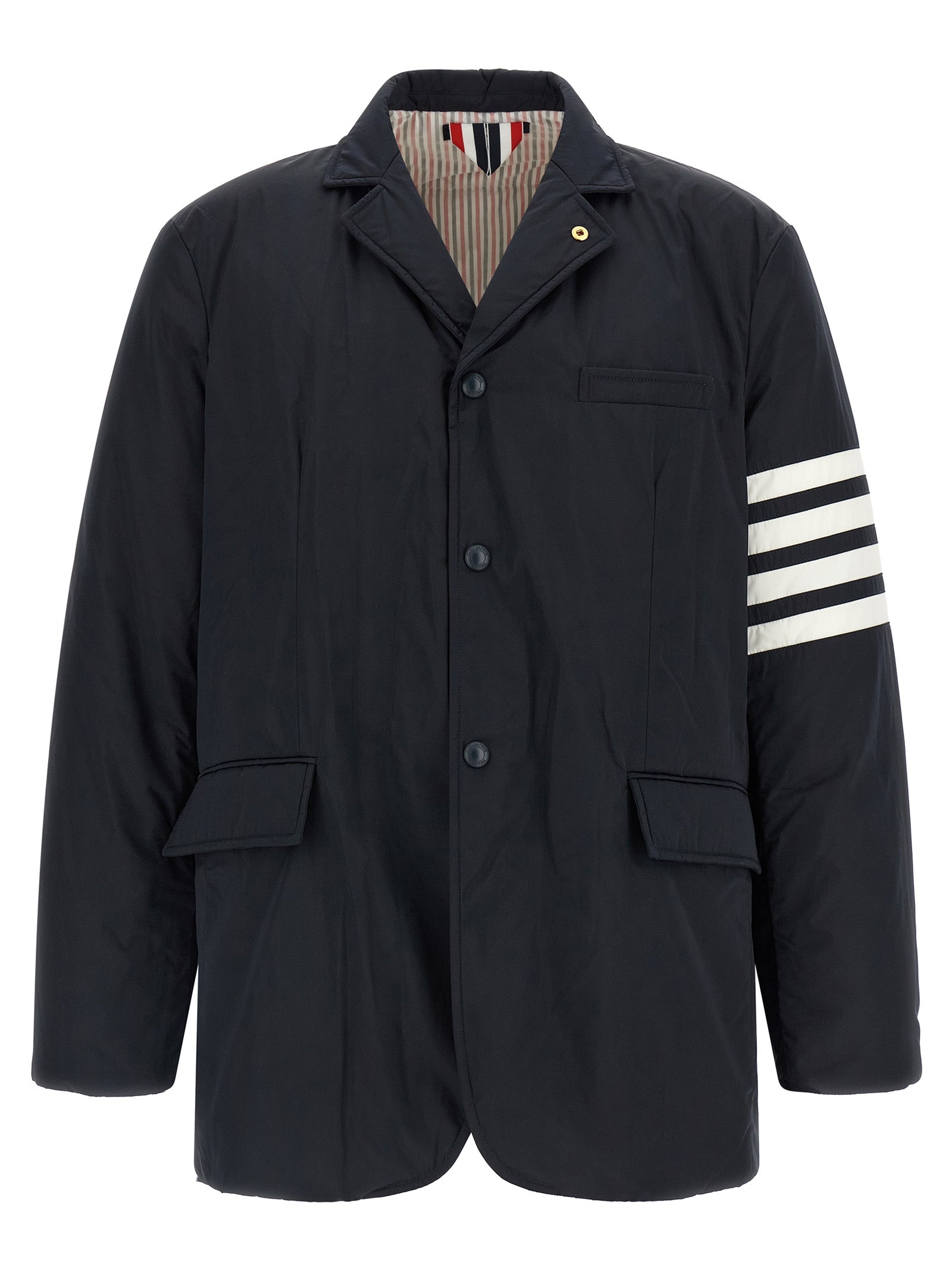 Blue Polyester Biker Jacket