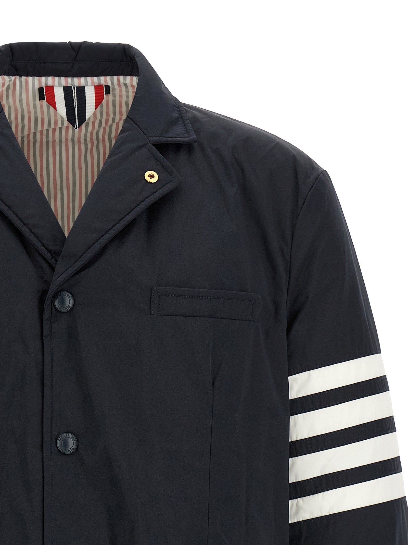 Blue Polyester Biker Jacket