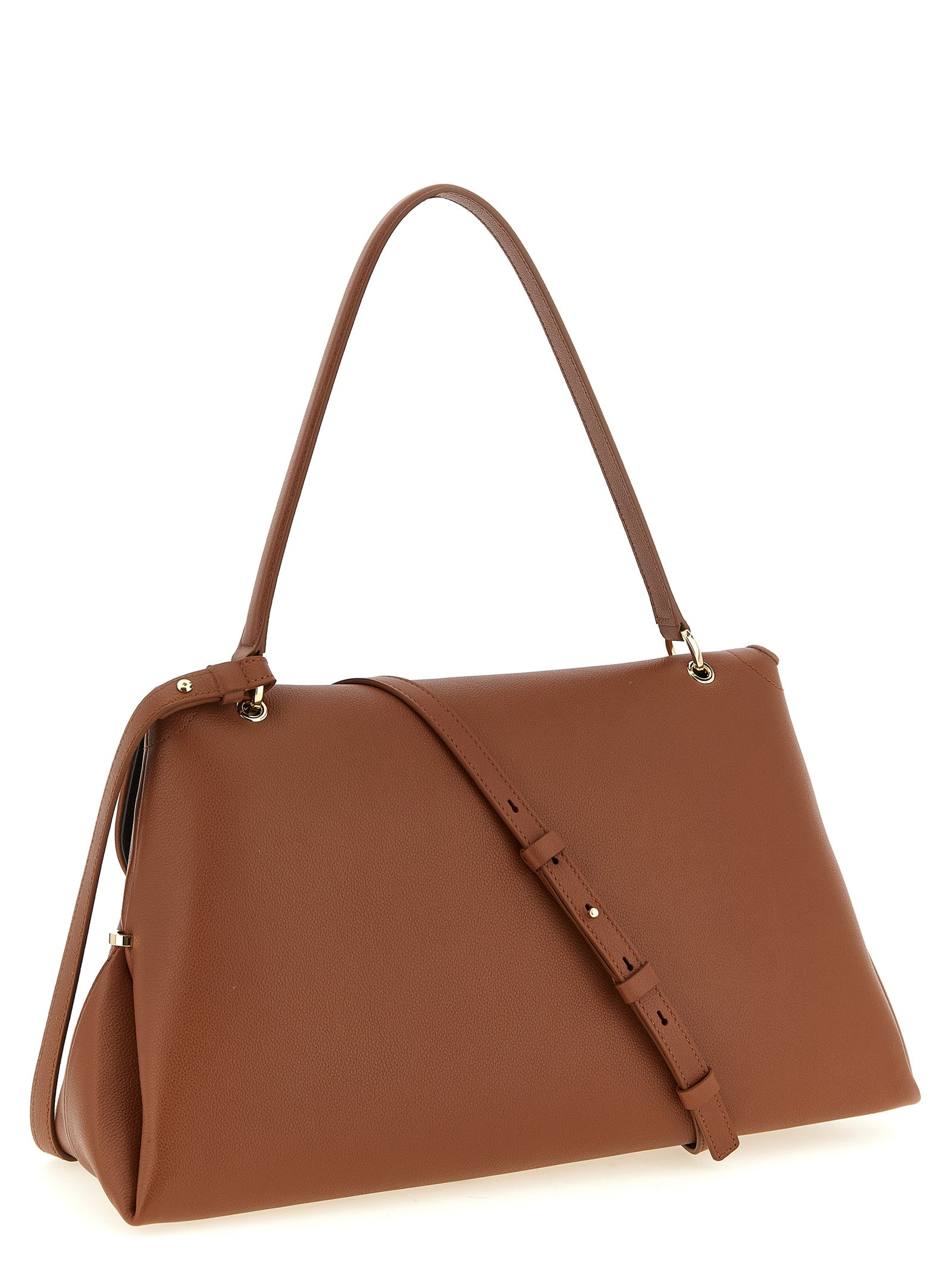 Brown Calfskin Shoulder Bag