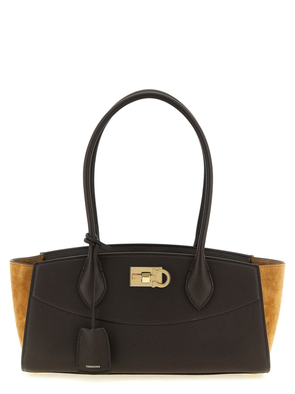 Brown Calfskin Shoulder Bag