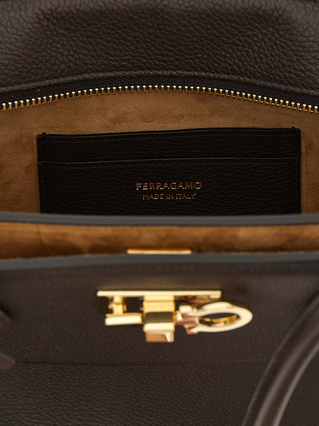 Brown Calfskin Shoulder Bag