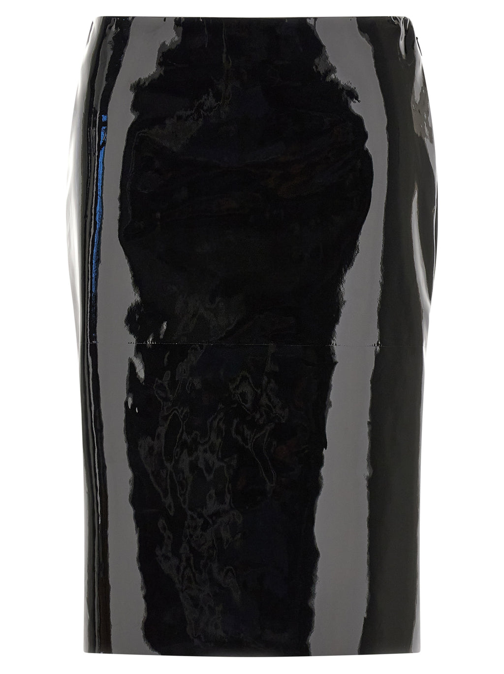 Black Lamb Leather Midi Skirt