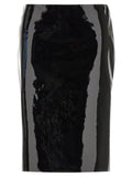 Black Lamb Leather Midi Skirt