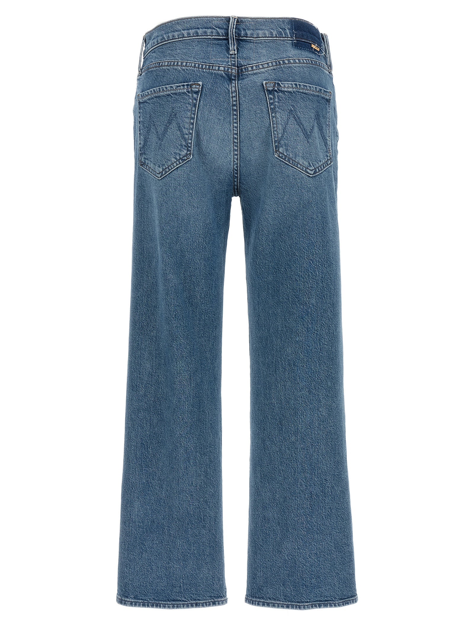 Blue Cotton Straight-Leg Jeans
