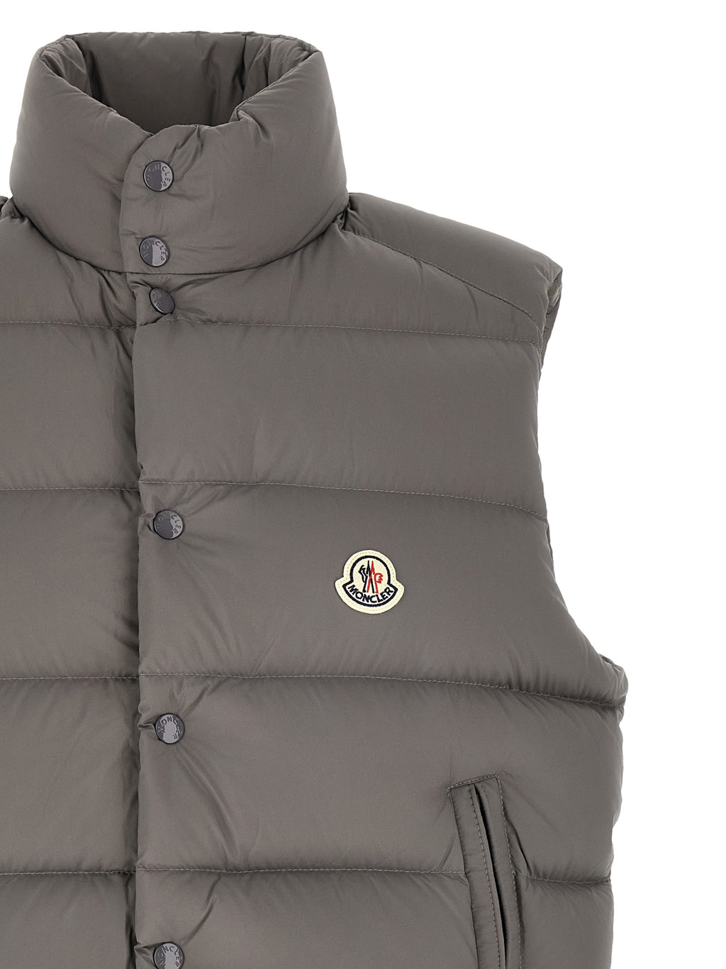 Gray Polyamide Sleeveless Jacket