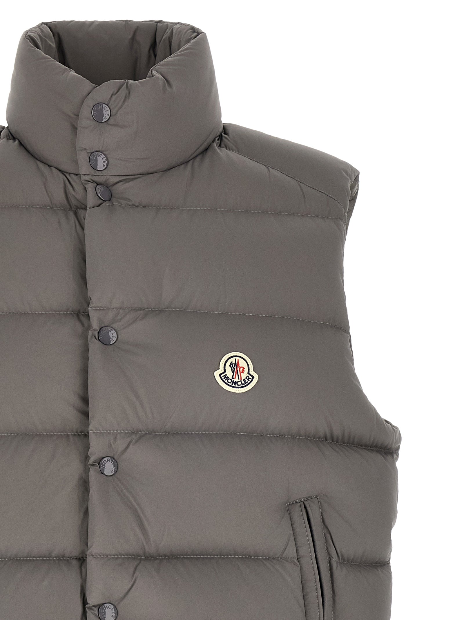 Gray Polyamide Sleeveless Jacket