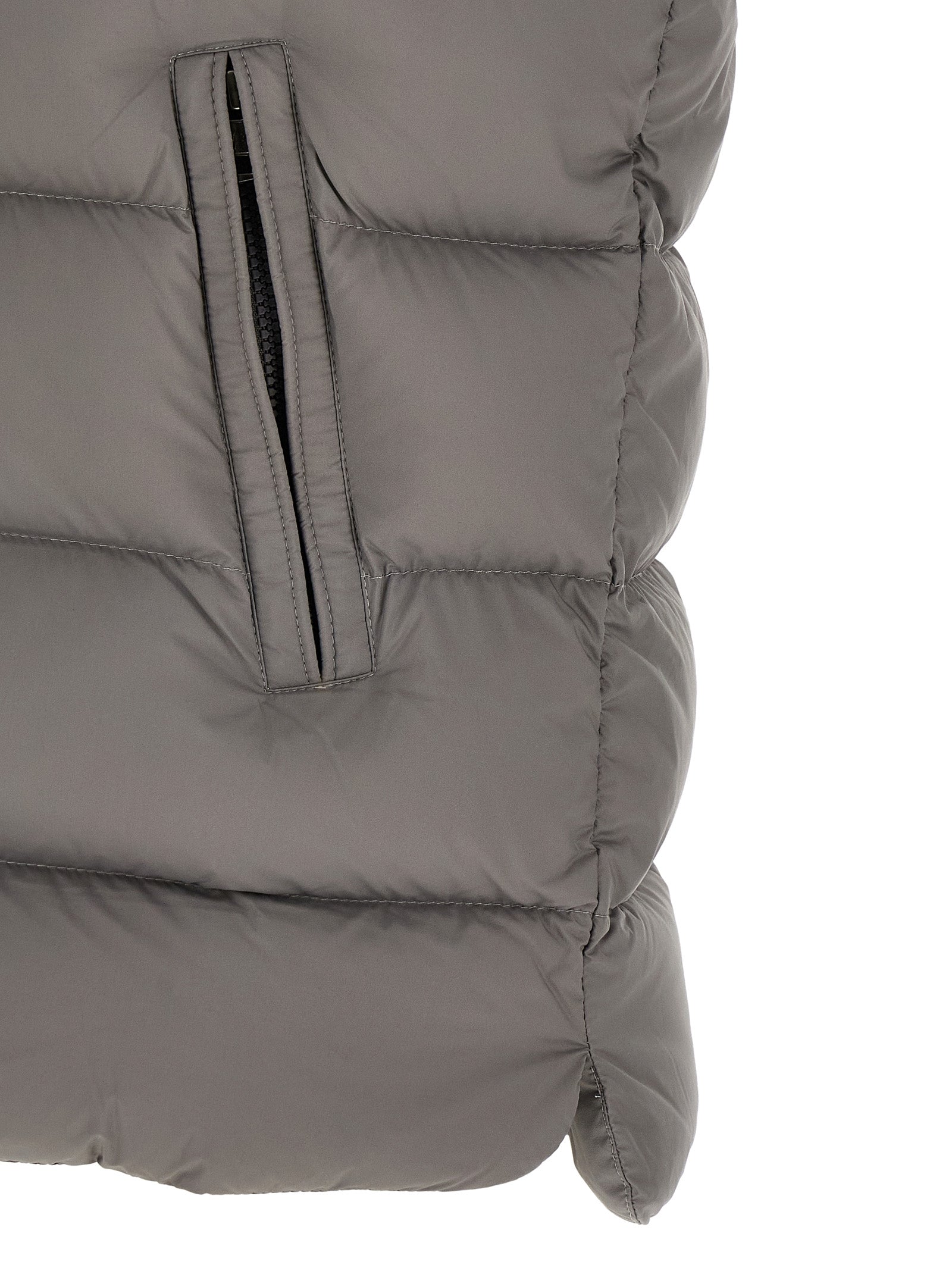 Gray Polyamide Sleeveless Jacket