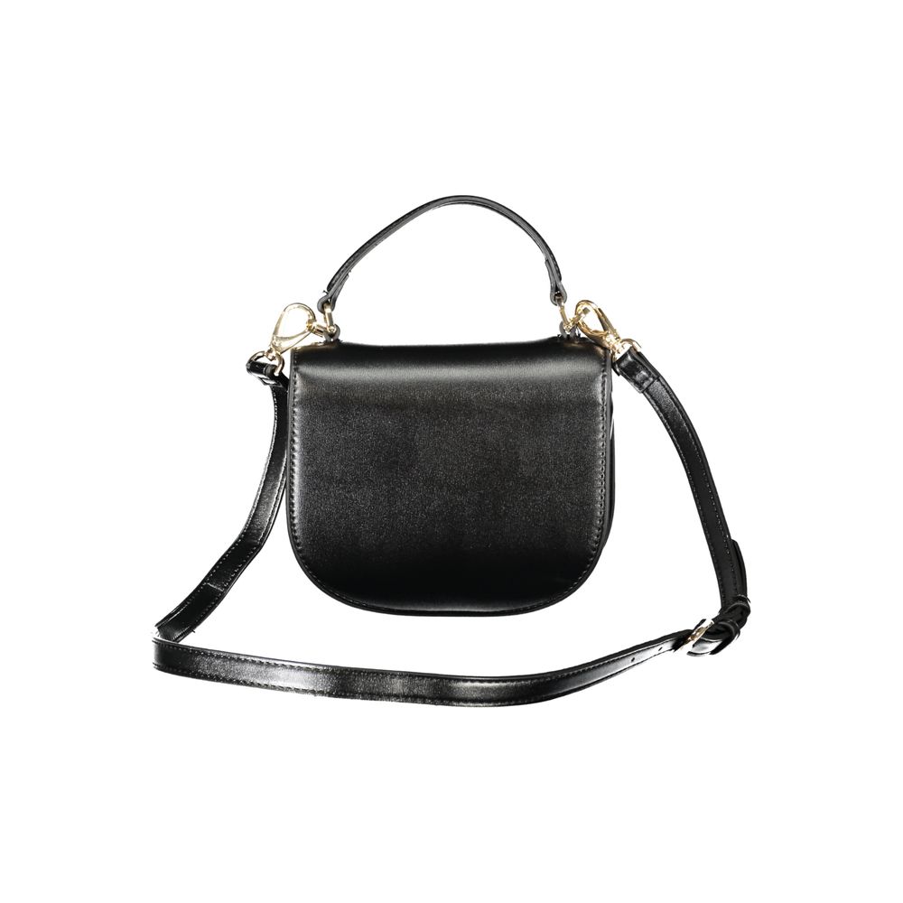 Nero Polyurethane Women's Bag with Handle and Shoulder Strap