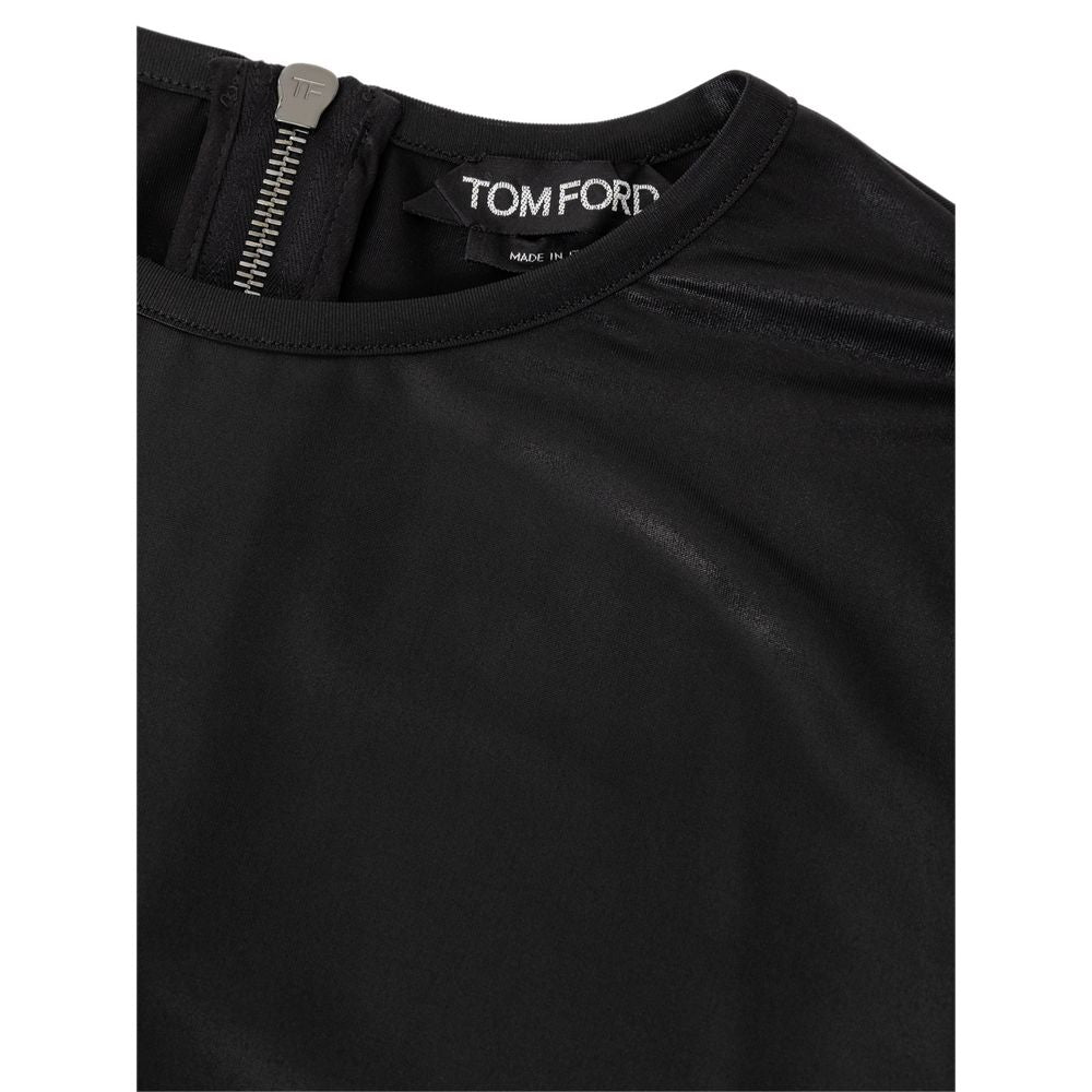 Black Viscose Long Sleeve T-Shirt