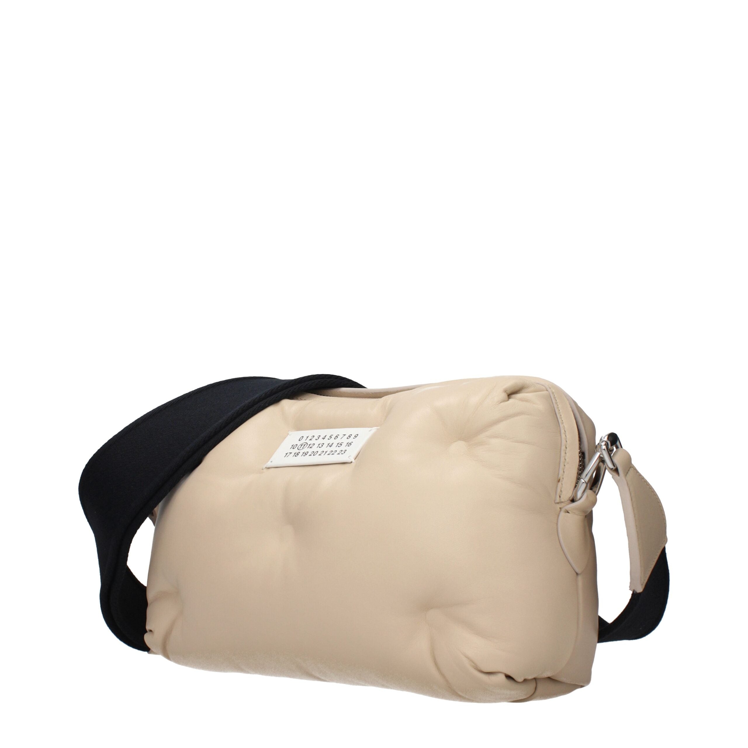 Beige Leather Clutch Bag