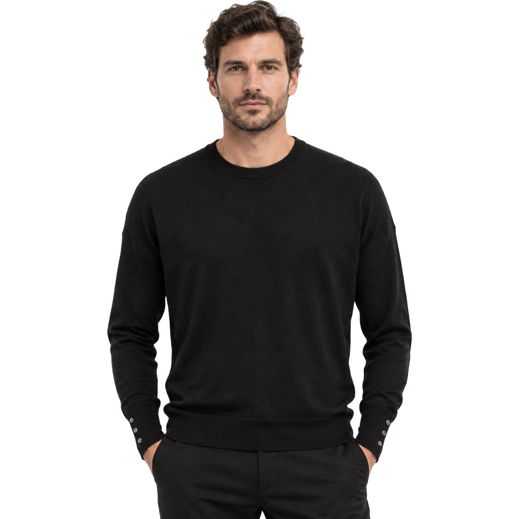 alpha studio - maglia girocollo con bottoni