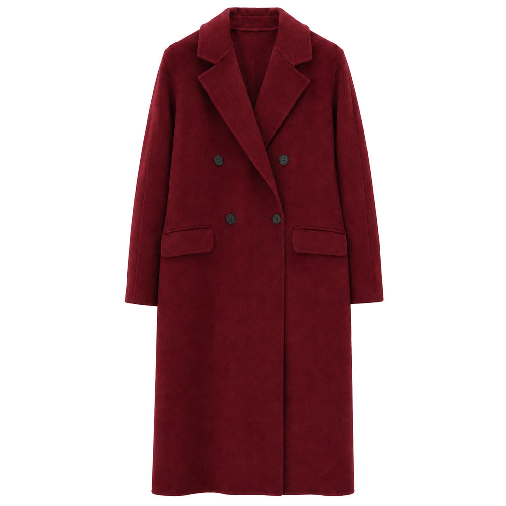 alpha studio - cappotto doppiopetto  lungo lana